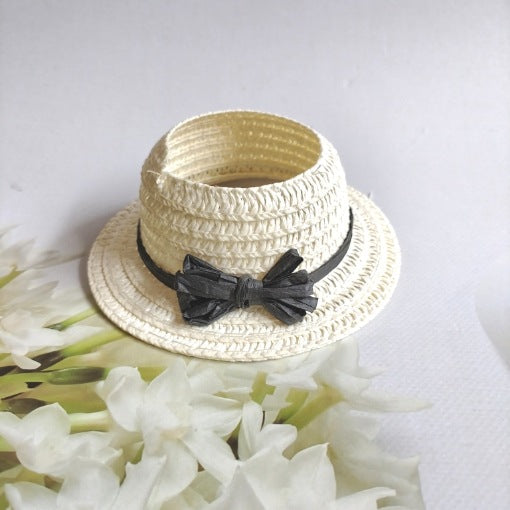 (only-clothes) Suitable for LABUBU Straw Hat LABUBU Headwear Ear-Hole Baby Hat Open-Top Sitting Party