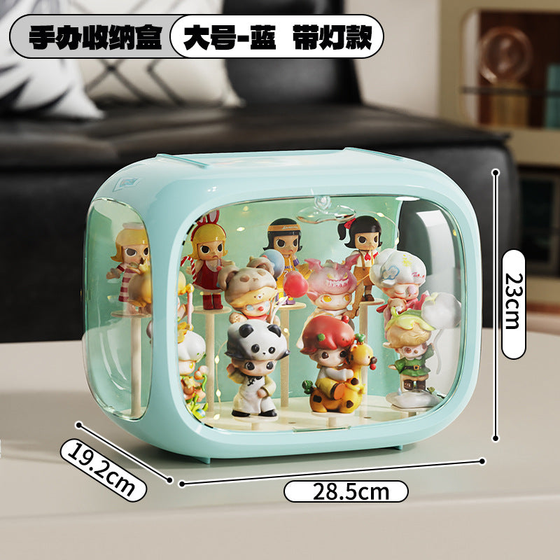 Space Capsule Labubu Blind Box Storage Box Transparent Bubble Mart White Box Display Figurine Display Stand 
