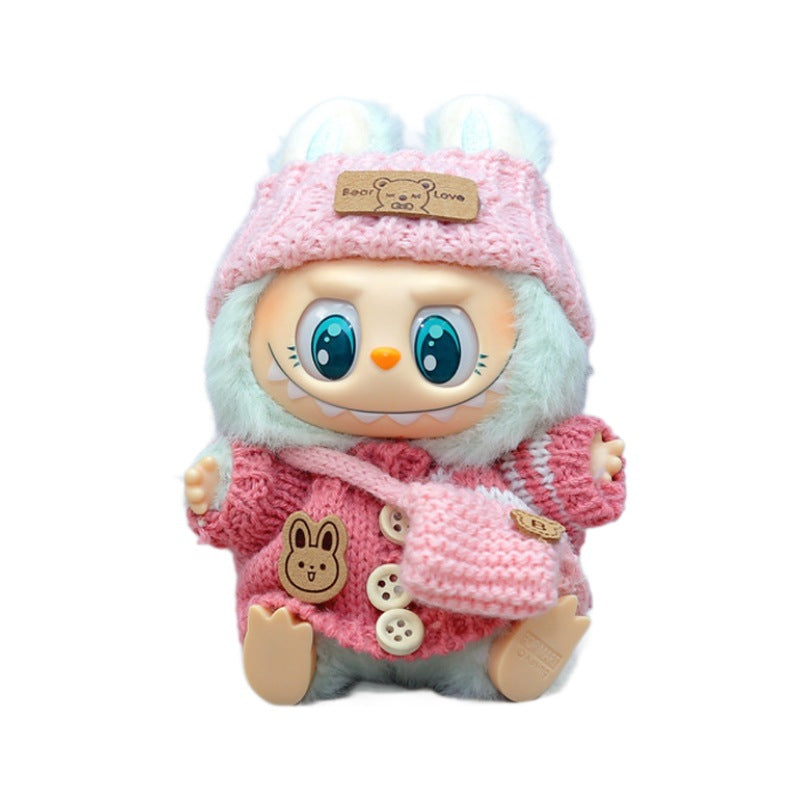 Automobiles Curtain Cloth Pendant Button Knitted Sweater Labubu Hat Small Bag PVC Doll Refill Baby Clothes Suit