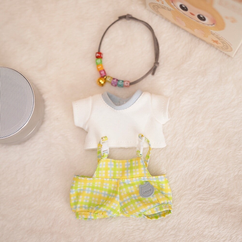 (only-clothes) Labubu Doll Clothes 17cm Labubu Clothes Blind Box Doll Dress Up Set Cute Dress Up British Style Set