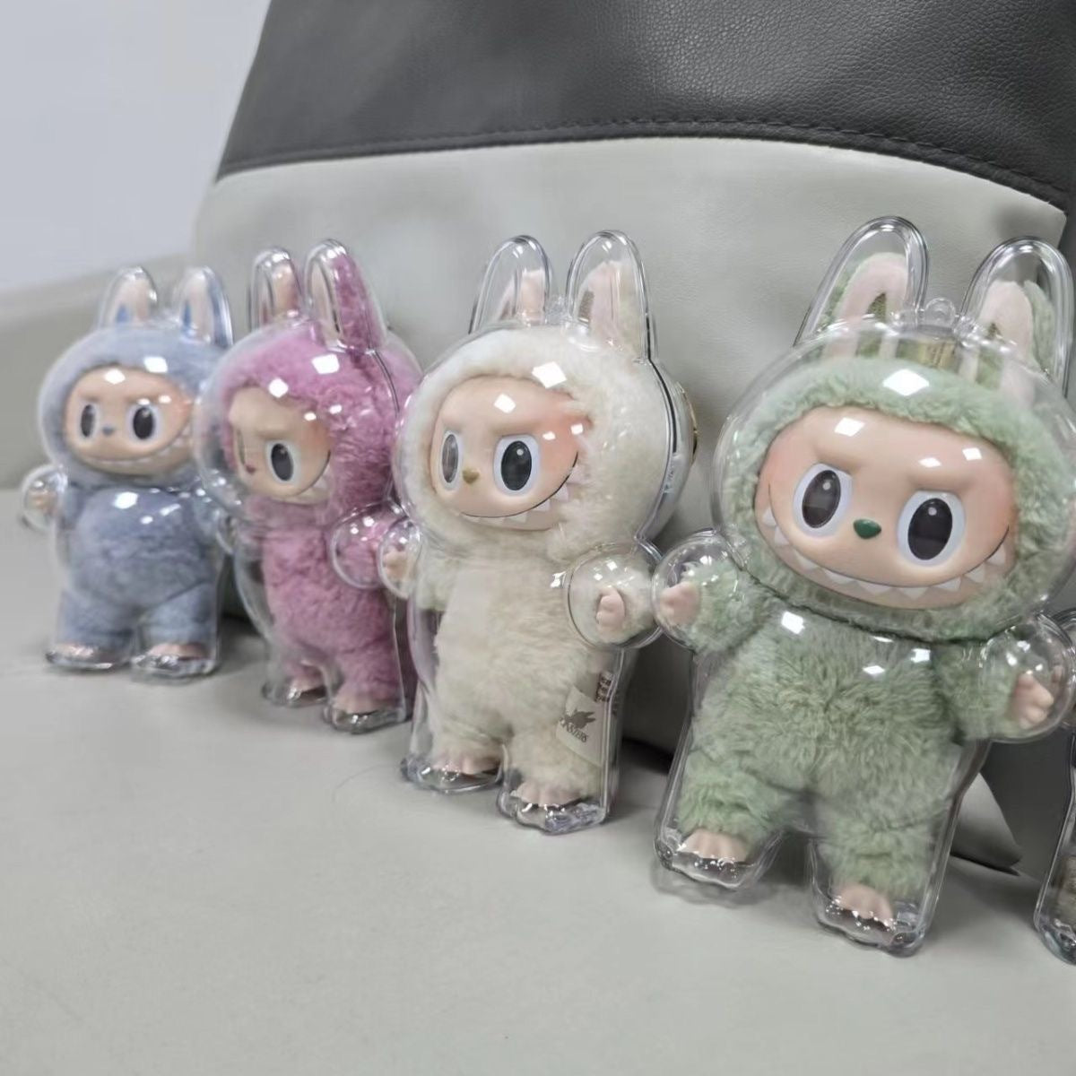2nd Generation Labubu Sitting Party LABUBU Transparent Protective Case Doll Protective Cover Outfit Bubble Mart 