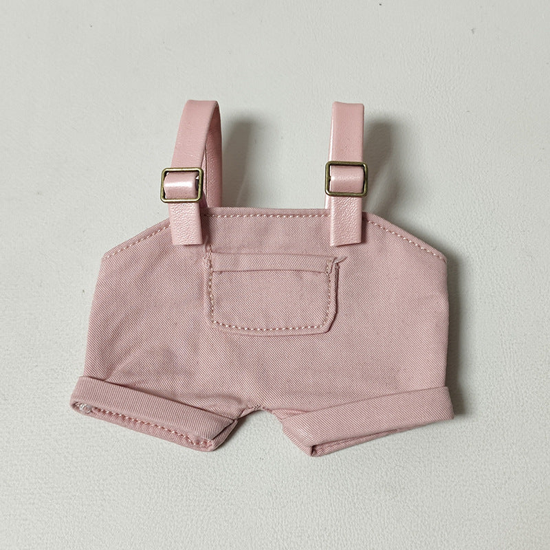 (only-clothes) First and Second Generation Labubu Sweatshirt and Overalls Set Blind Box Labubu Macaron Clothing Set Dress-Up Doll Clothes