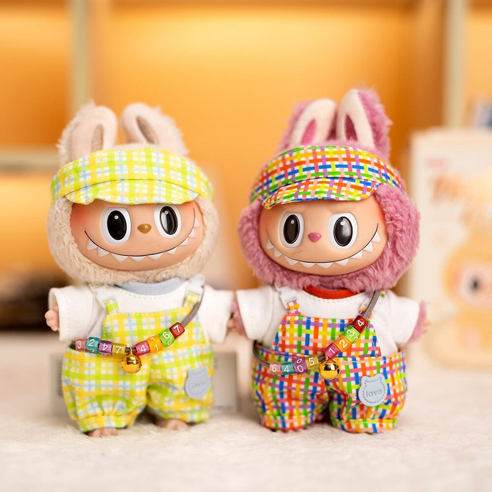 (only-clothes) Labubu Doll Clothes 17cm Labubu Clothes Blind Box Doll Dress Up Set Cute Dress Up British Style Set