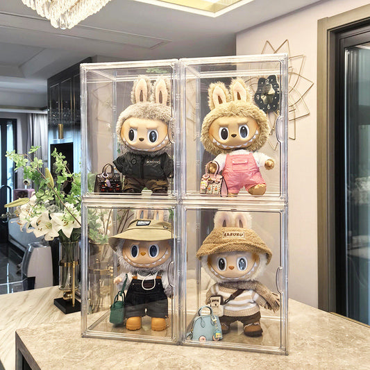 Labubu Bubble Mart Compatible Vinyl Protective Dust Cover Acrylic High Transparency Labubu Blind Box Display Case Cabinet
