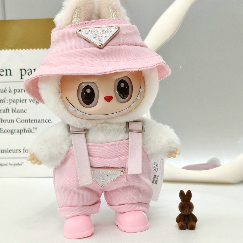 (only-clothes) Labubu Doll Clothes Vinyl Cloth Doll 17cm Cute Dress-Up Casual Outfit Skirt Plush Toy Clothes