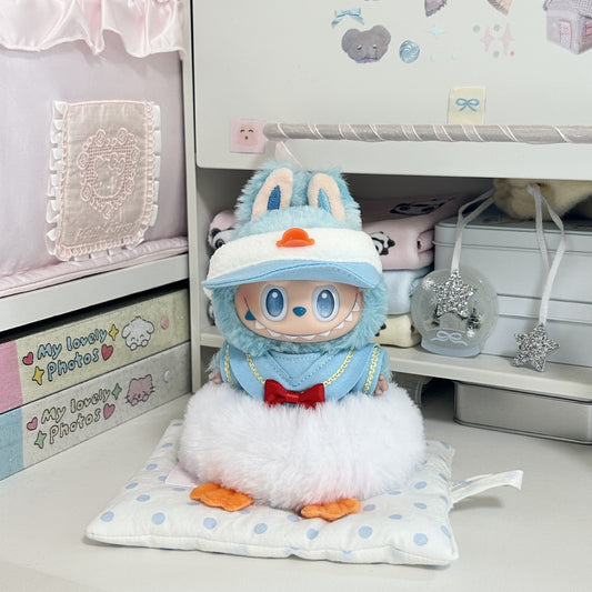 (only-clothes) Labubu Doll Clothes 17cm First and Second Generation Only Clothes for Sale Doll Can Wear and Change Outfits Donald Duck Clothes Set