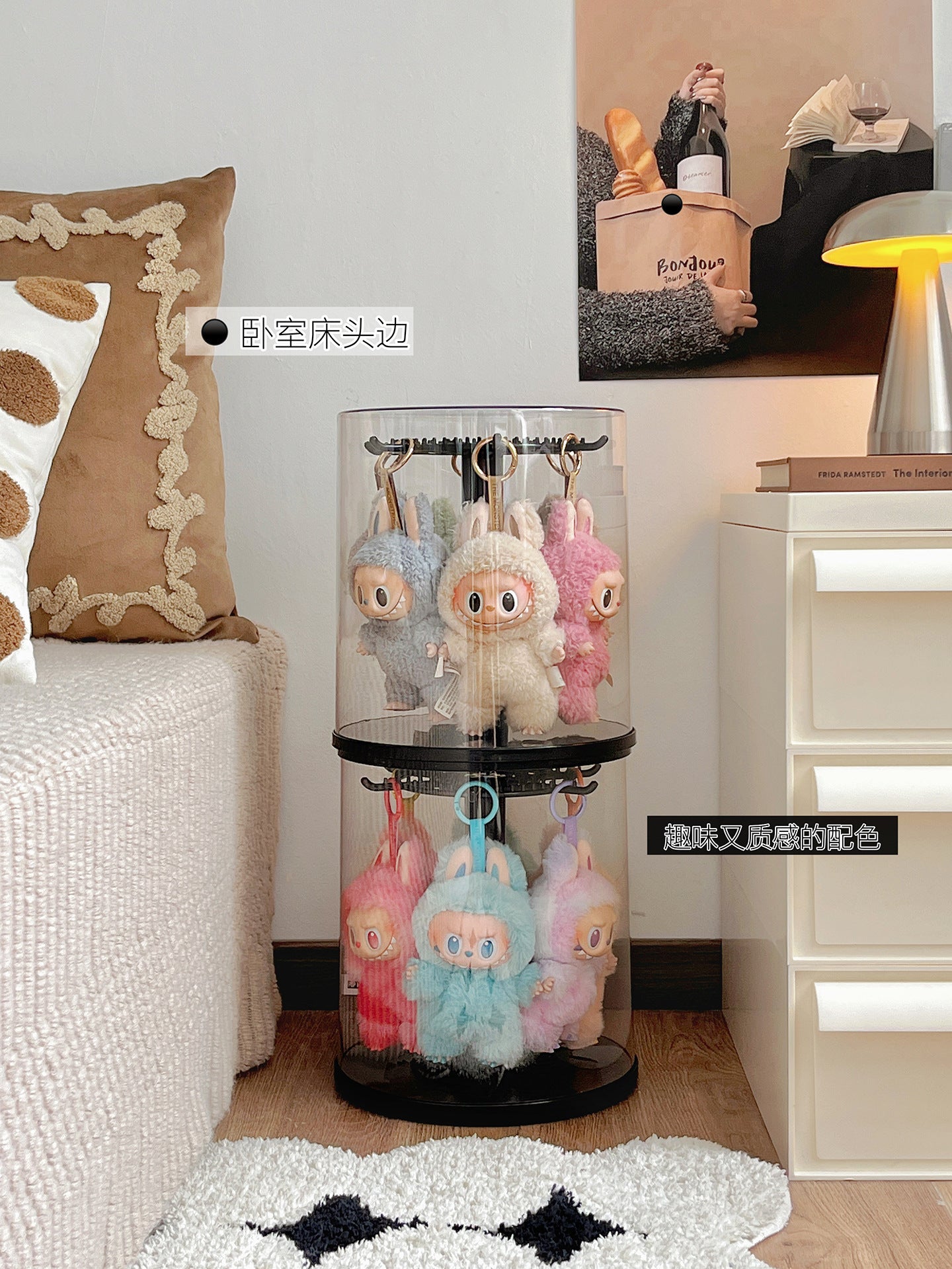 Labubu Vinyl Storage Box Pendant Labubu Display Box Transparent Black Bubble Mart Doll Ornament Blind Box 