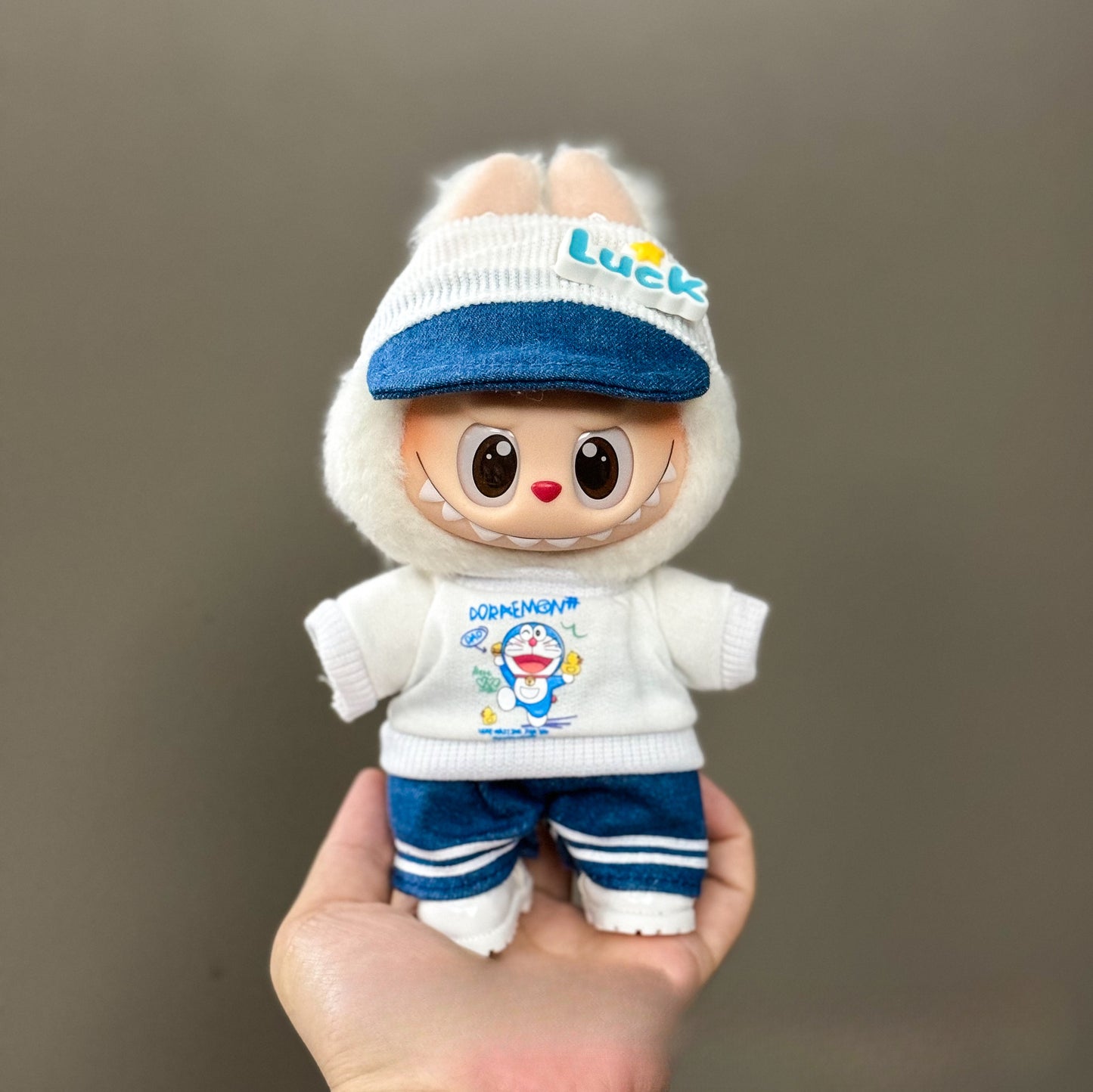 (only-clothes) Suitable for Labubu Doll Clothes First Second Third Generation Labubu Clothes 17cm Vinyl Pendant Doll Set