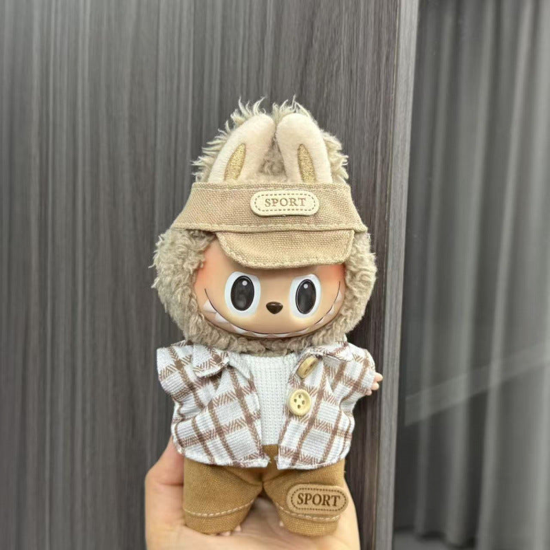 (only-clothes) Labubu Doll Clothes Labubu 17cm Pendant First and Second Generation Vinyl Plush Doll Replacement Clothes Set Accessories