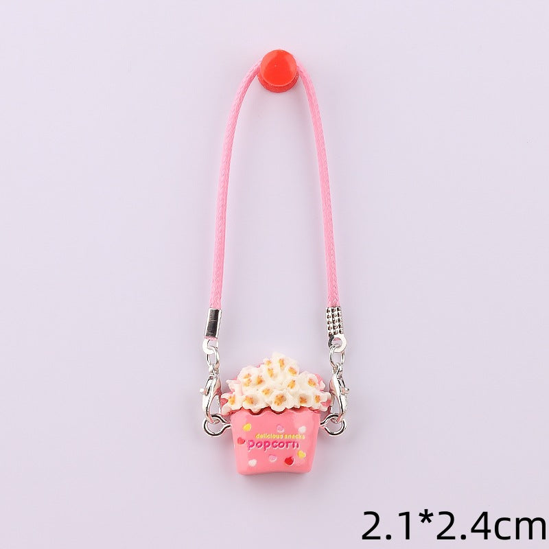 (only-clothes) Mini Popcorn Bag Labubu Little Bean Self-Deprecating Bear Mei Mei Accessories Dollhouse Miniature Accessories Small Bag Pendant