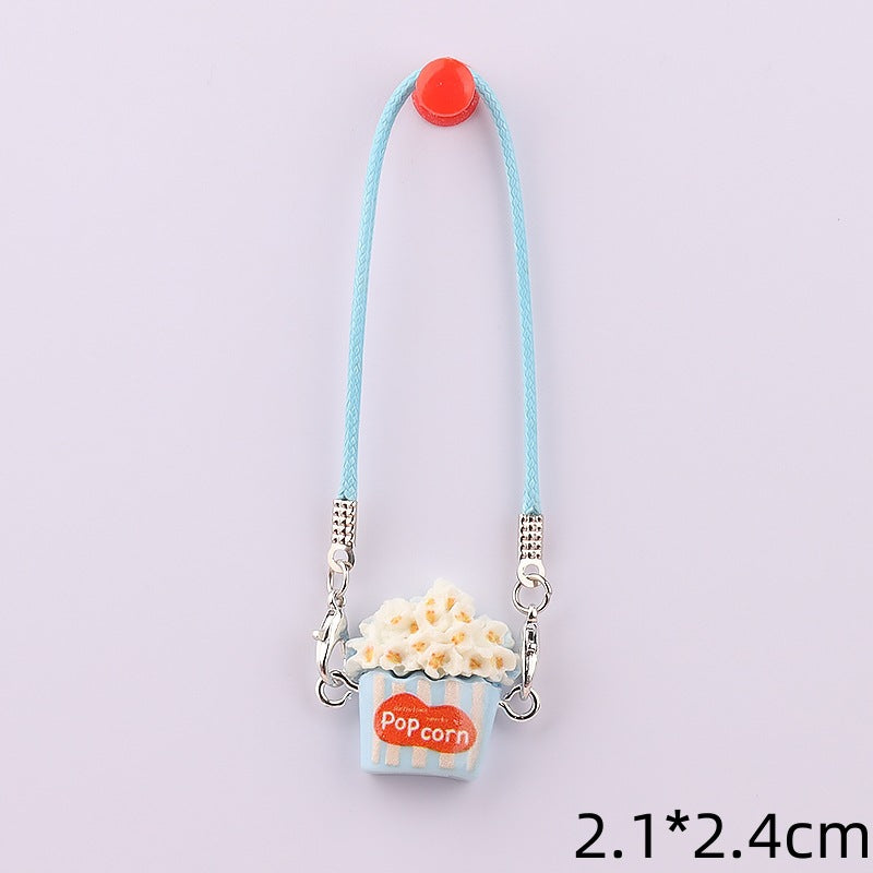 (only-clothes) Mini Popcorn Bag Labubu Little Bean Self-Deprecating Bear Mei Mei Accessories Dollhouse Miniature Accessories Small Bag Pendant