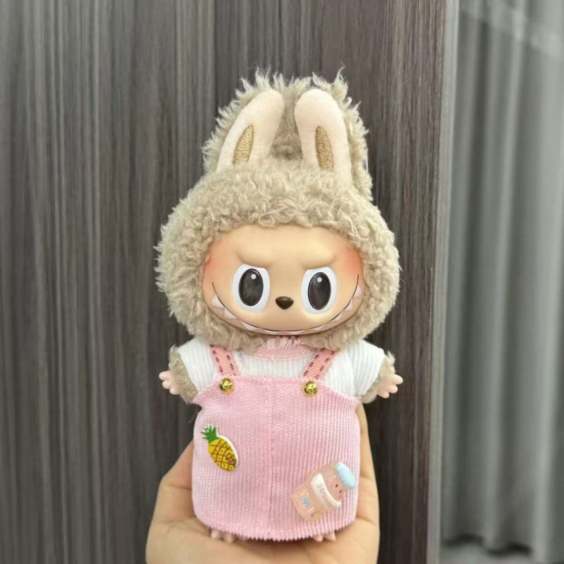 (only-clothes) Labubu Doll Clothes Labubu 17cm Pendant First and Second Generation Vinyl Plush Doll Replacement Clothes Set Accessories