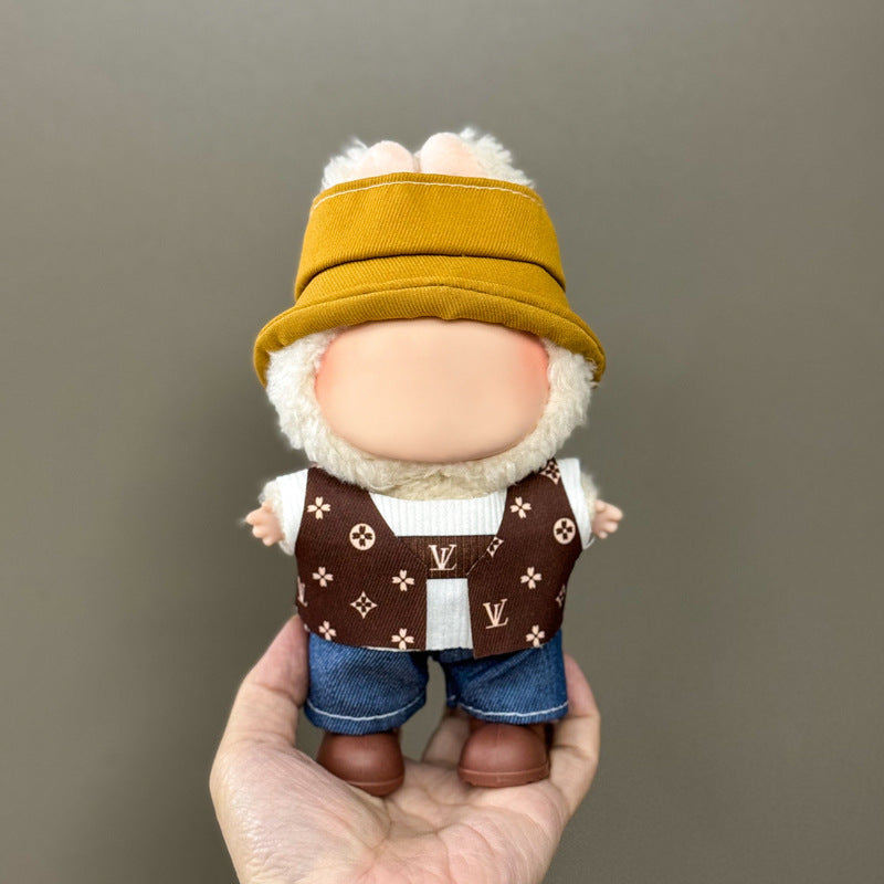 (Only-Clothes) Clothes Only Suitable for Generation Second Generation and Third Generation Pull Clothes 17cm Blind Box Pendant Trendy Vinyl Doll Cloth Ragdoll