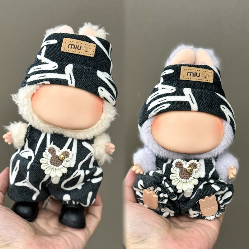 (Only-Clothes) Clothes Only Suitable for Generation Second Generation and Third Generation Pull Clothes 17cm Blind Box Pendant Trendy Vinyl Doll Cloth Ragdoll