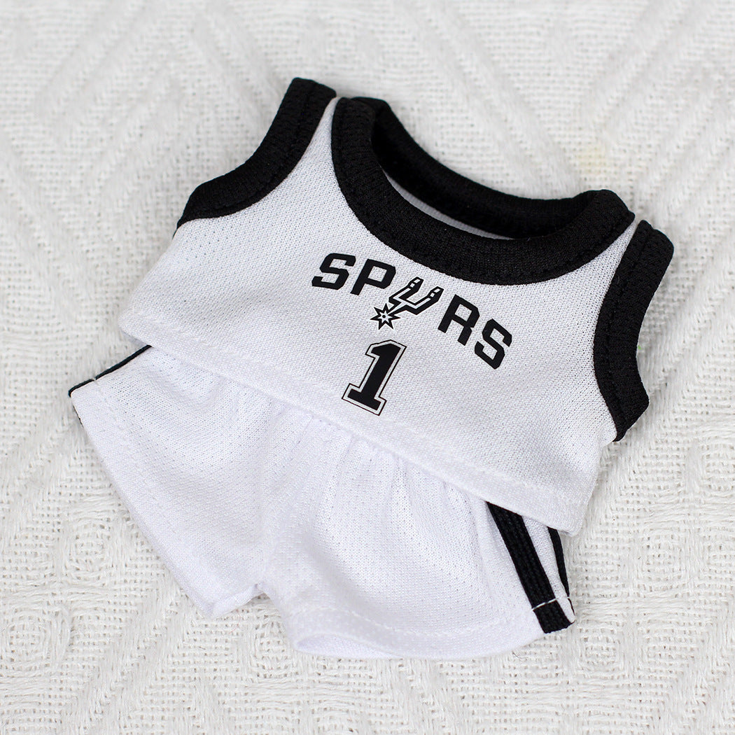 (Only-Clothes) Clothes Only] 17cm Automobiles Curtain Cloth Labubu Doll Clothes Cotton Doll Clothes Basketball Wear Little Doll Doll Clothes Replacement