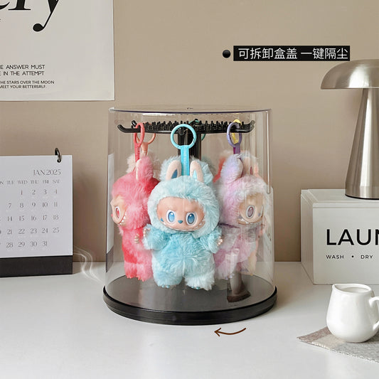 Labubu Vinyl Storage Box Pendant Labubu Display Box Transparent Black Bubble Mart Doll Ornament Blind Box 