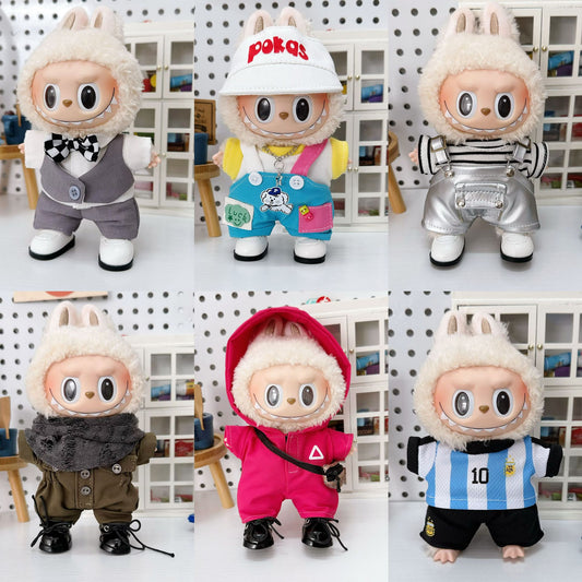 (only-clothes) Labubu Baby Clothes Affordable 17cm Baby Clothes Labubu Dress-Up Clothes Overalls Set Bula Clothes