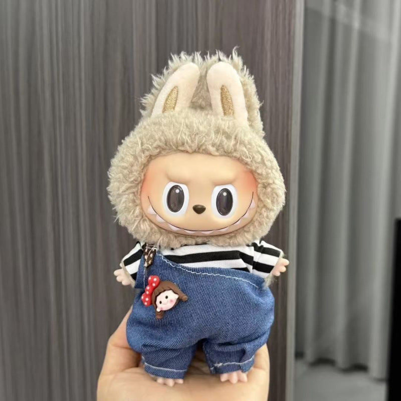 (only-clothes) Labubu Doll Clothes Labubu 17cm Pendant First and Second Generation Vinyl Plush Doll Replacement Clothes Set Accessories