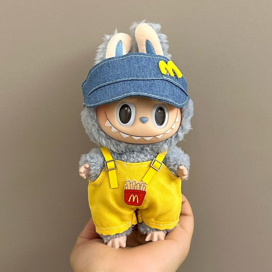 (only-clothes) Only Clothes) 17cm Labubu Plush Doll with Clothes, Wearable and Changeable Outfits, Plush Toy