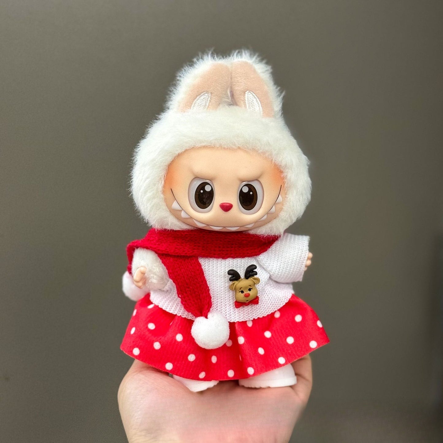 (only-clothes) Suitable for Labubu Doll Clothes First Second Third Generation Labubu Clothes 17cm Vinyl Pendant Doll Set