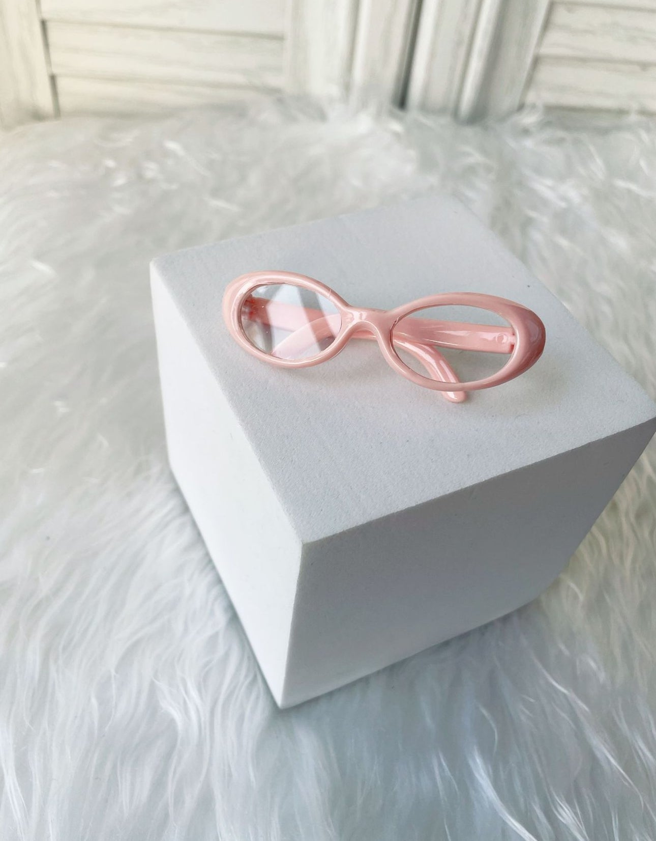 (only-clothes) 6.5cm Small Glasses Labubu Glasses Sunglasses Self-Deprecating Bear Glasses Small Cotton Doll Glasses