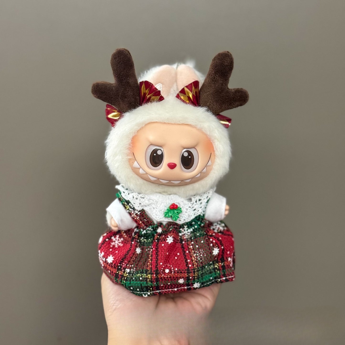 (only-clothes) Only Clothes Suitable for Labubu Doll Clothes First Second Third Generation Labubu Pendant Doll Wearable Christmas Doll Clothes Set