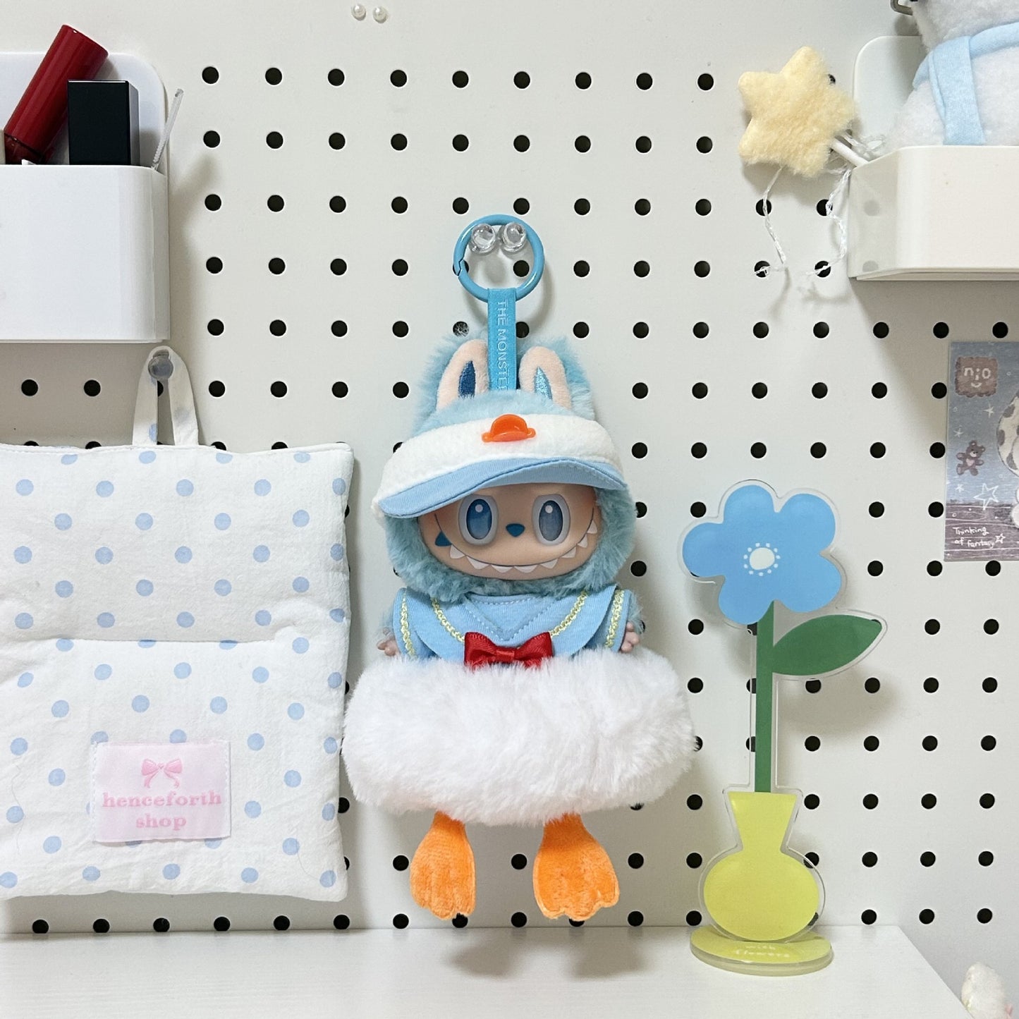 (only-clothes) Labubu Doll Clothes 17cm First and Second Generation Only Clothes for Sale Doll Can Wear and Change Outfits Donald Duck Clothes Set