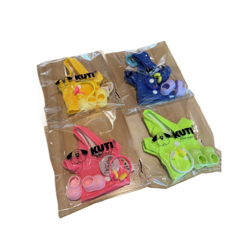 (only-clothes) Cartoon Labubu Doll Clothes Accessories Key Raincoat Exclusive Matching Doll Clothes Creative