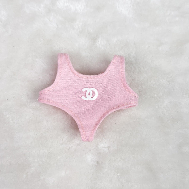 (only-clothes) Labubu Baby Clothes Accessories Little Chanel Style Swimsuit Set Vinyl Blind Box First Second Third Generation Labubu Clothes Replacement
