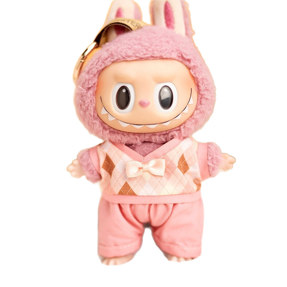 (only-clothes) Labubu Doll Clothes 17cm Labubu Clothes Blind Box Doll Dress Up Set Cute Dress Up British Style Set