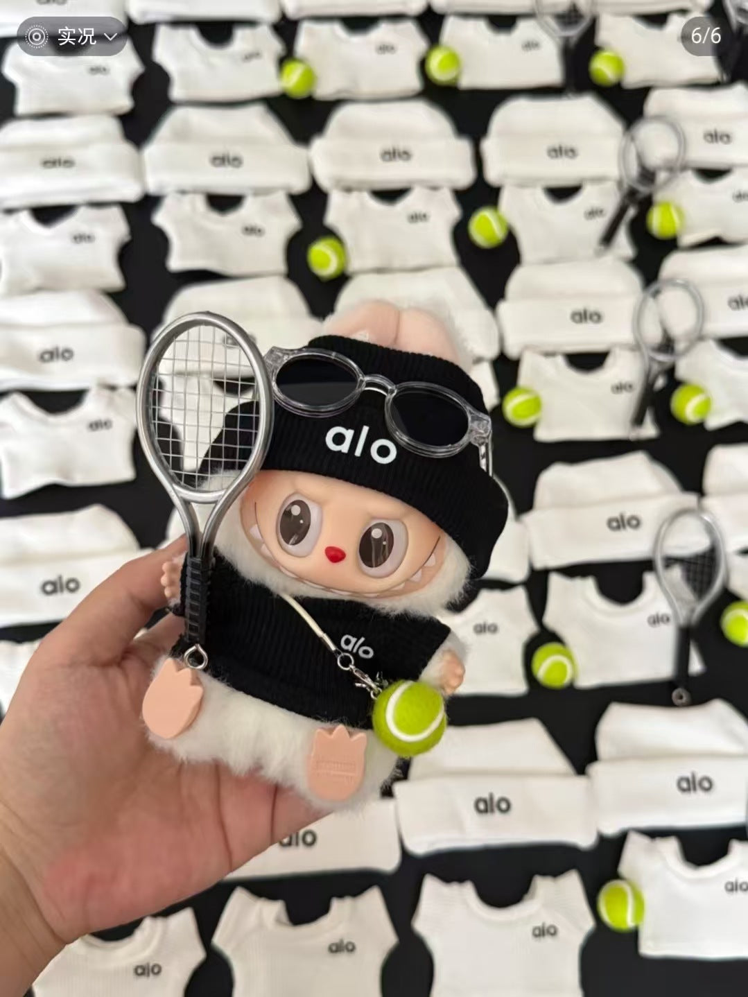 (only-clothes) In Stock Alo Knitted Labubu Tennis Baby Clothes Sports Set First Second Third Generation Sitting Party Labubu Clothes