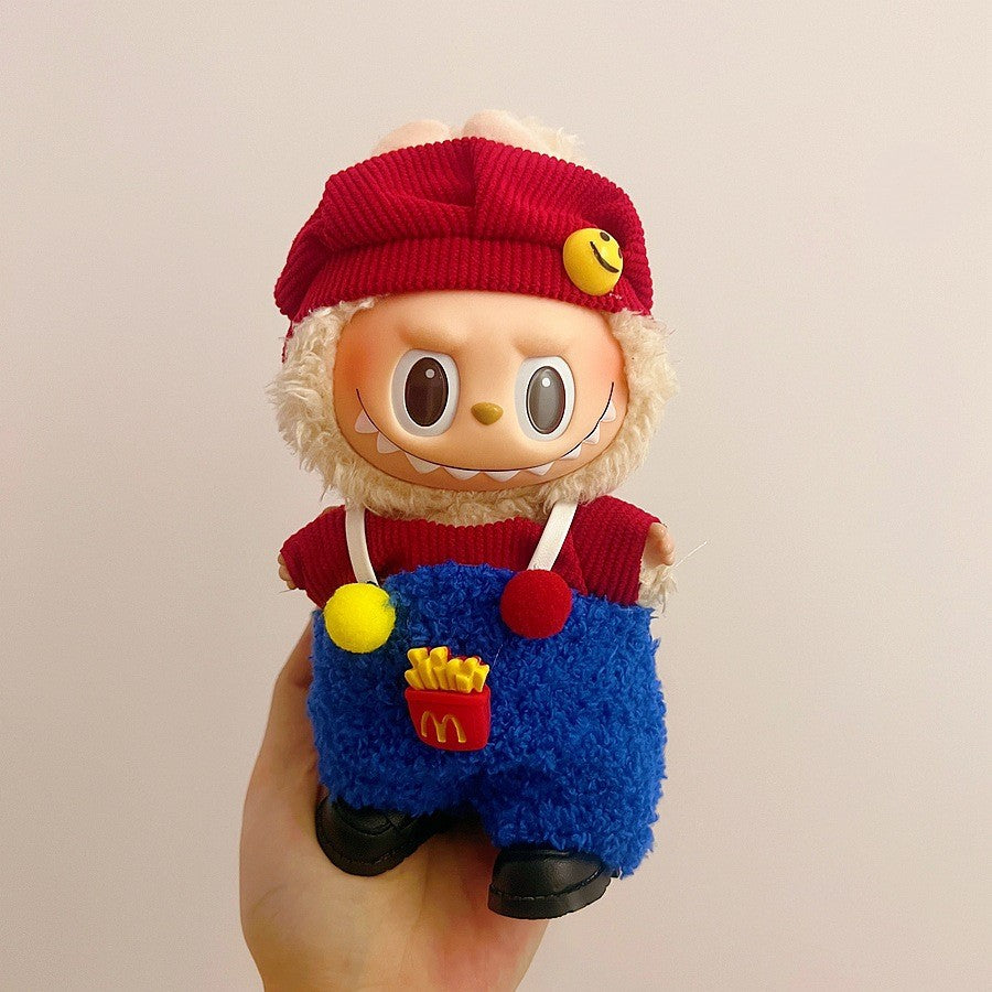 (only-clothes) Suitable for Labubu Doll Clothes First Second Third Generation 17cm Pendant Plush Toy Clothes Set