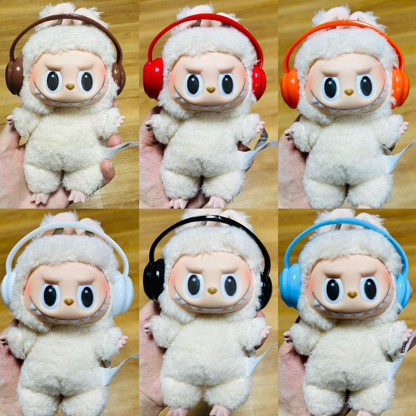 Labubu Doll 17CM Labubu 10cm Cotton Doll Dress-Up Headphones Glasses Shoes Boots Crown Accessories