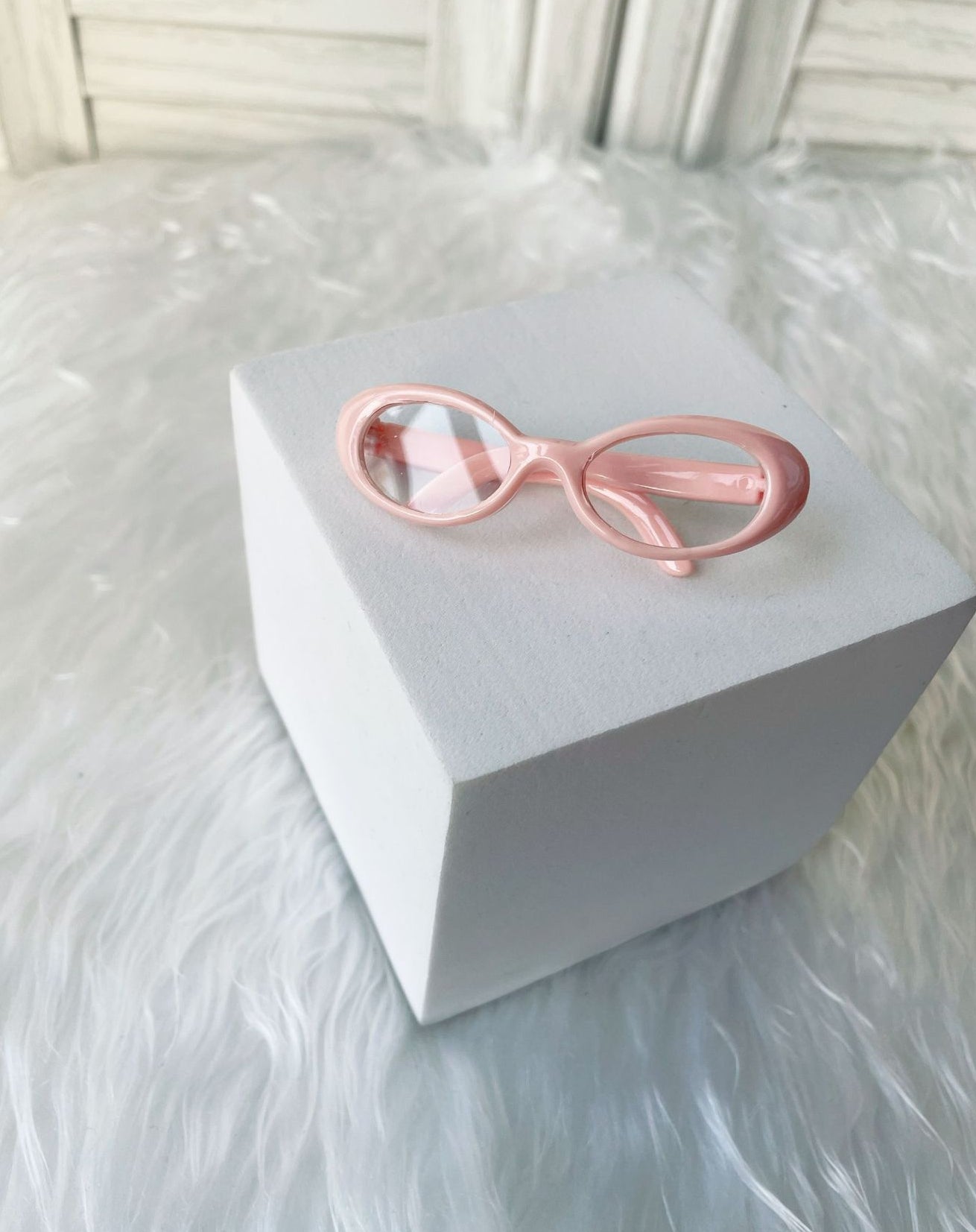 (only-clothes) 6.5cm Small Glasses Labubu Glasses Sunglasses Self-Deprecating Bear Glasses Small Cotton Doll Glasses