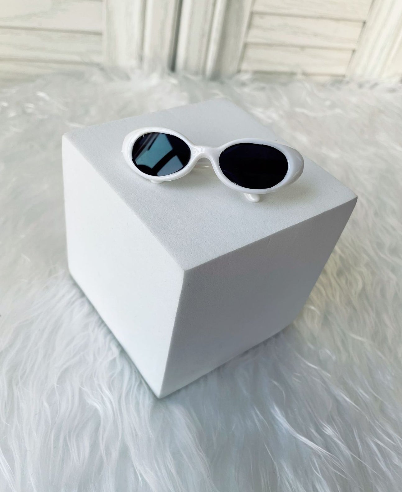 (only-clothes) 6.5cm Small Glasses Labubu Glasses Sunglasses Self-Deprecating Bear Glasses Small Cotton Doll Glasses