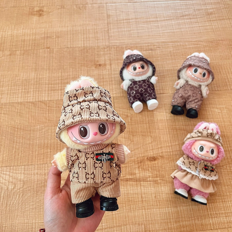 (only-clothes) Suitable for Labubu Doll Clothes First Second Third Generation 17cm Pendant Plush Toy Clothes Set