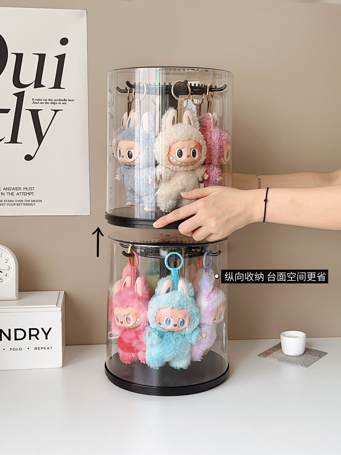 Labubu Vinyl Storage Box Pendant Labubu Display Box Transparent Black Bubble Mart Doll Ornament Blind Box 