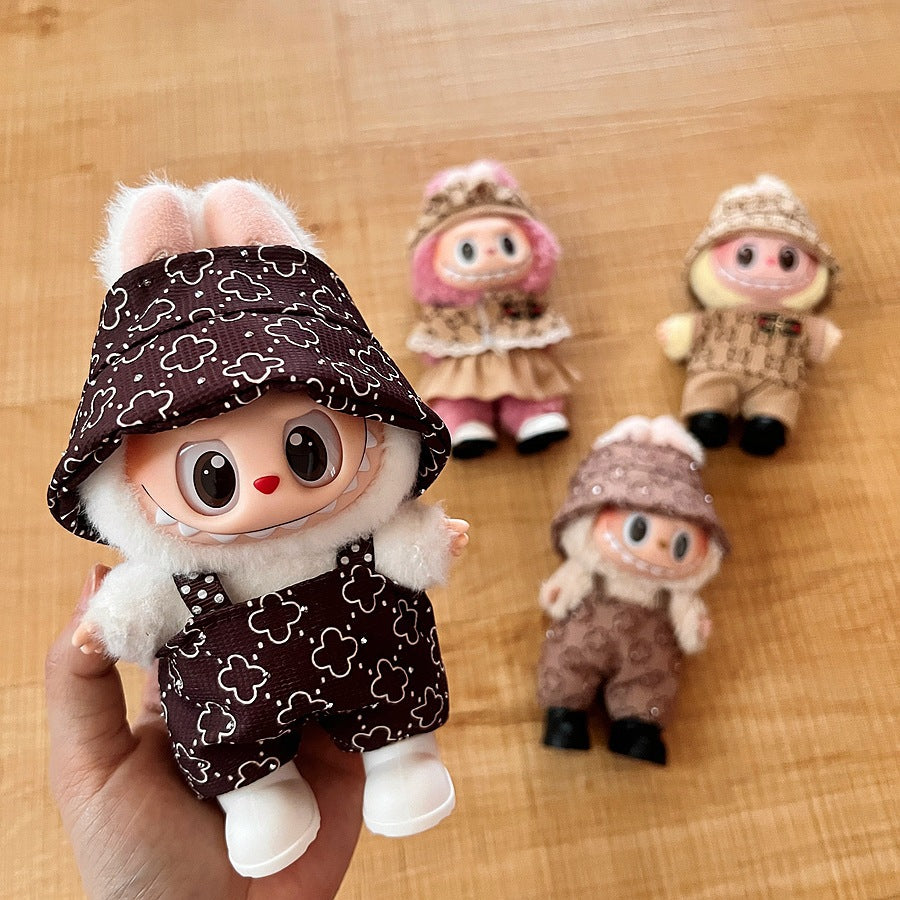 (only-clothes) Suitable for Labubu Doll Clothes First Second Third Generation 17cm Pendant Plush Toy Clothes Set