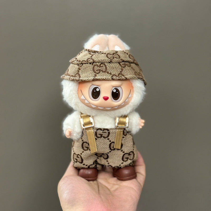(only-clothes) Suitable for Labubu Doll Clothes First Second Third Generation Labubu Clothes 17cm Vinyl Pendant Doll Set