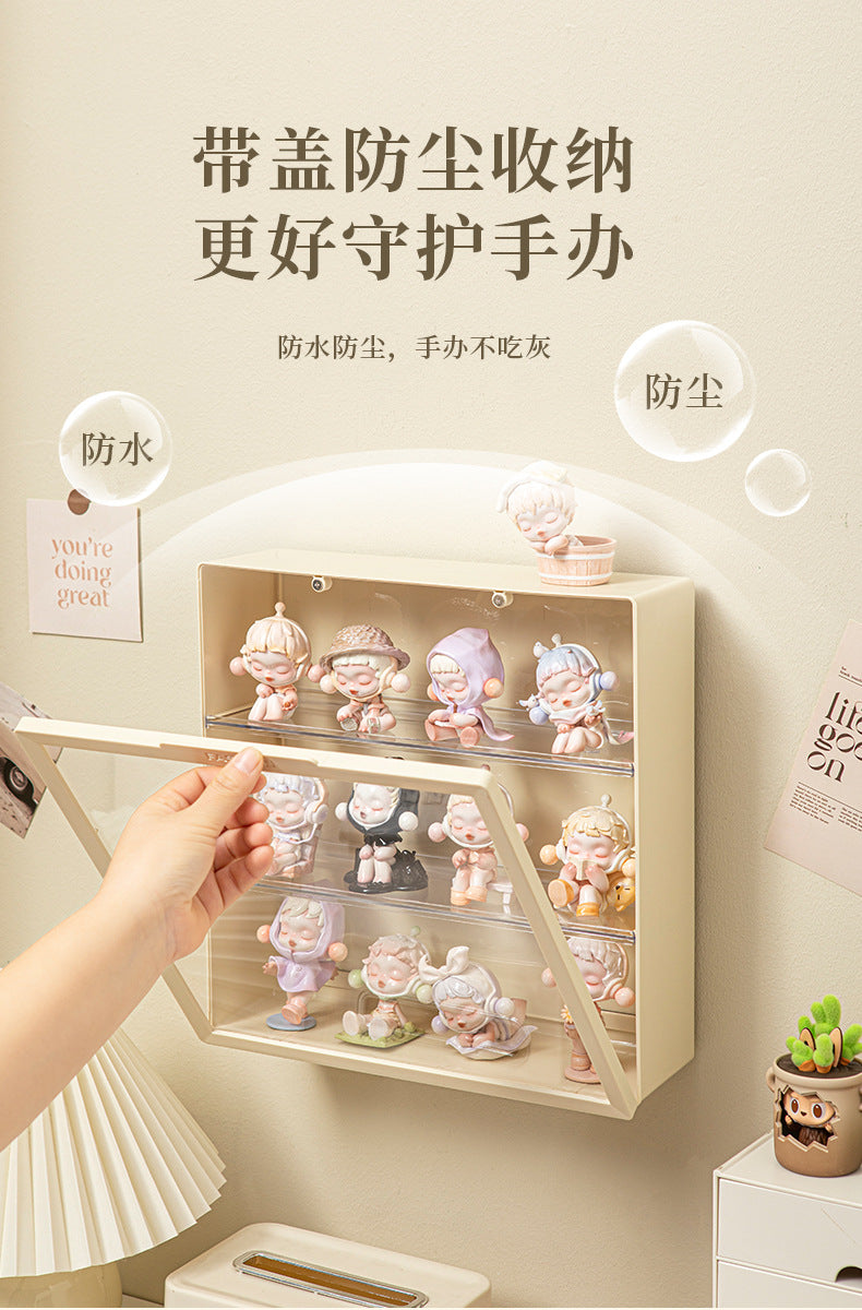 Labubu Display Box Wall-Mounted Labubu Vinyl Doll Storage Box Cotton Doll Plush Toy Transparent Doll Cabinet 