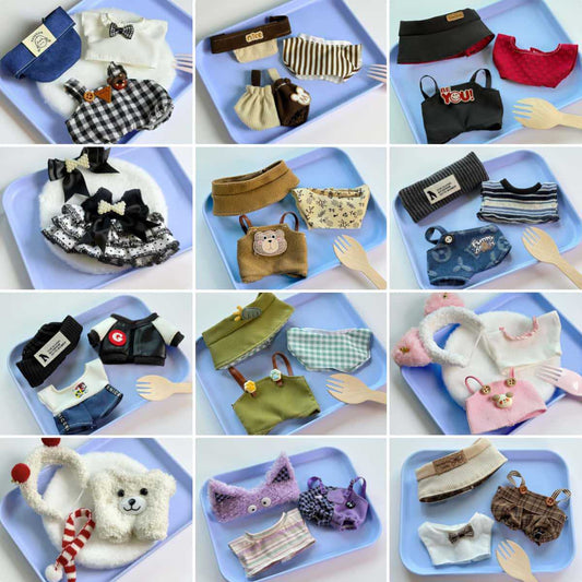 Clothes Only Suitable for 17cm Labubu Vinyl Doll Plush Toys and Other Wearable Outfit Changeable Toys 