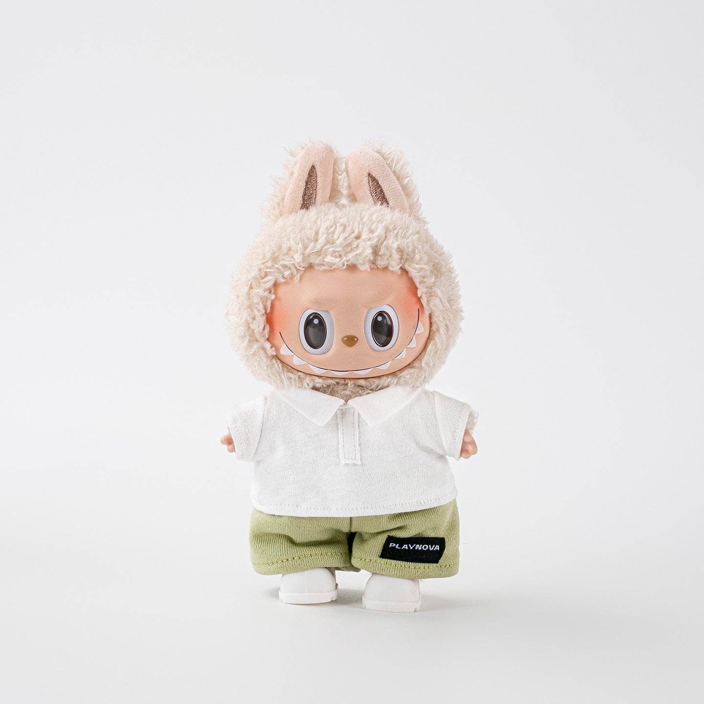 (only-clothes) POLO Short Sleeve Series Set Suitable for Labubu Macaron Sitting Clothes Labubu 17cm First Generation Doll Clothes