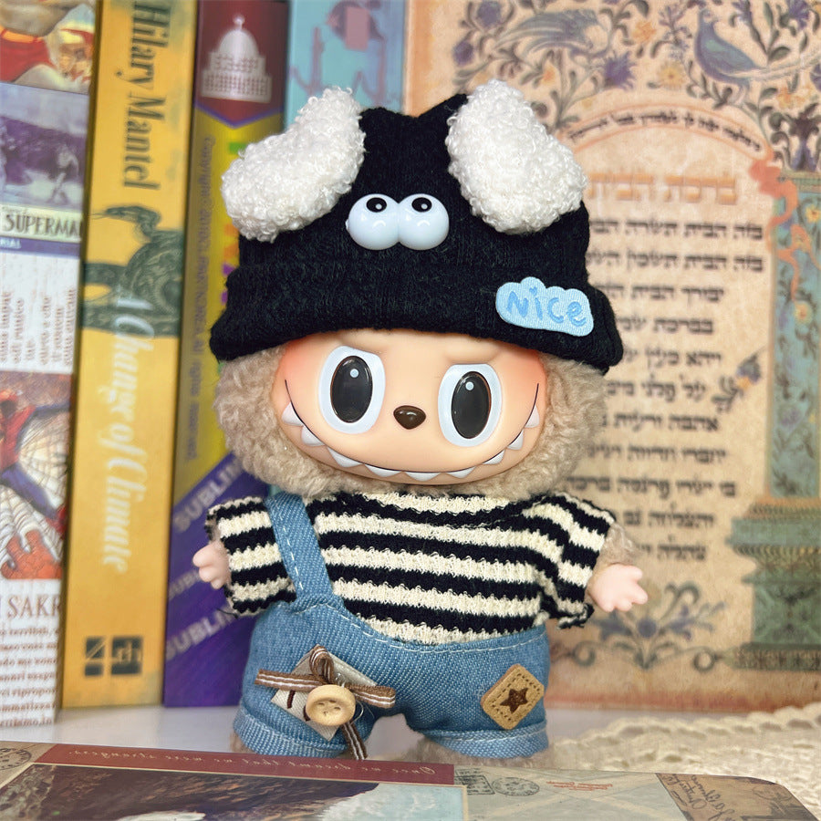 (only-clothes) Suitable for 17cm Labubu Vinyl Doll Plush Toy and Other Wearable Clothes Dress Up Skirt Set