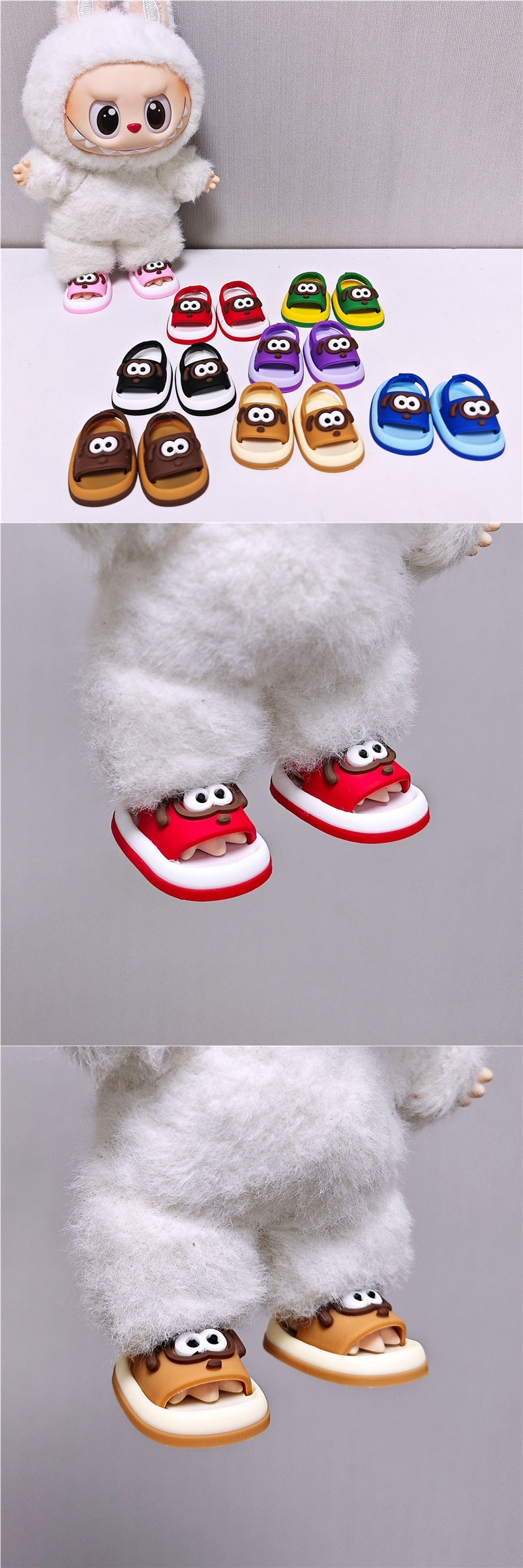 (only-clothes) Labubu Shoes Labubu Sandals 15cm 17cm Labubu Universal Shoes Doll 3.7cm Mini Sandals