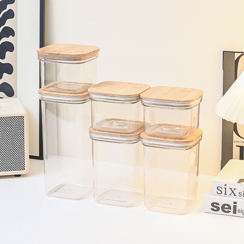Transparent Labubu Display Box Dustproof Bamboo Wood High Transparency Trendy Toy Cute Bubble Mart Figurine Box Mini Storage Box