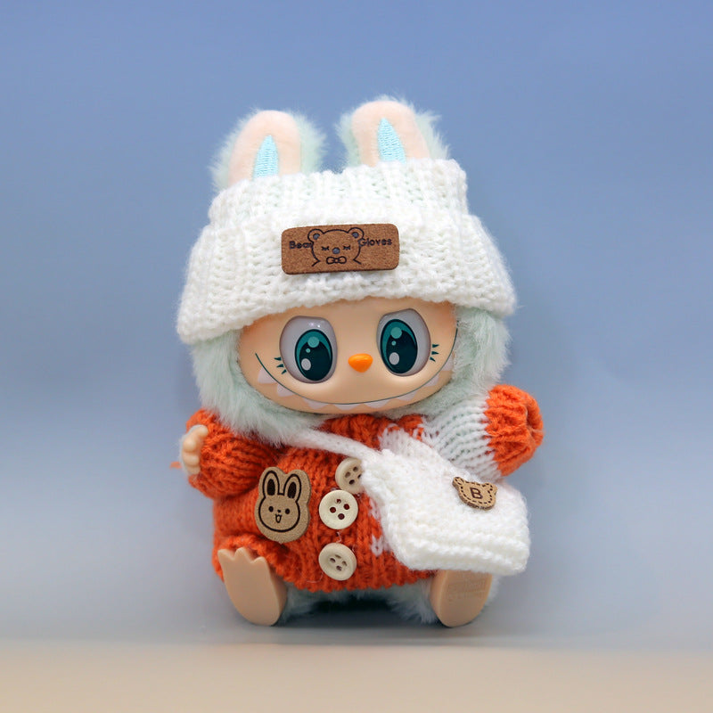 Automobiles Curtain Cloth Pendant Button Knitted Sweater Labubu Hat Small Bag PVC Doll Refill Baby Clothes Suit