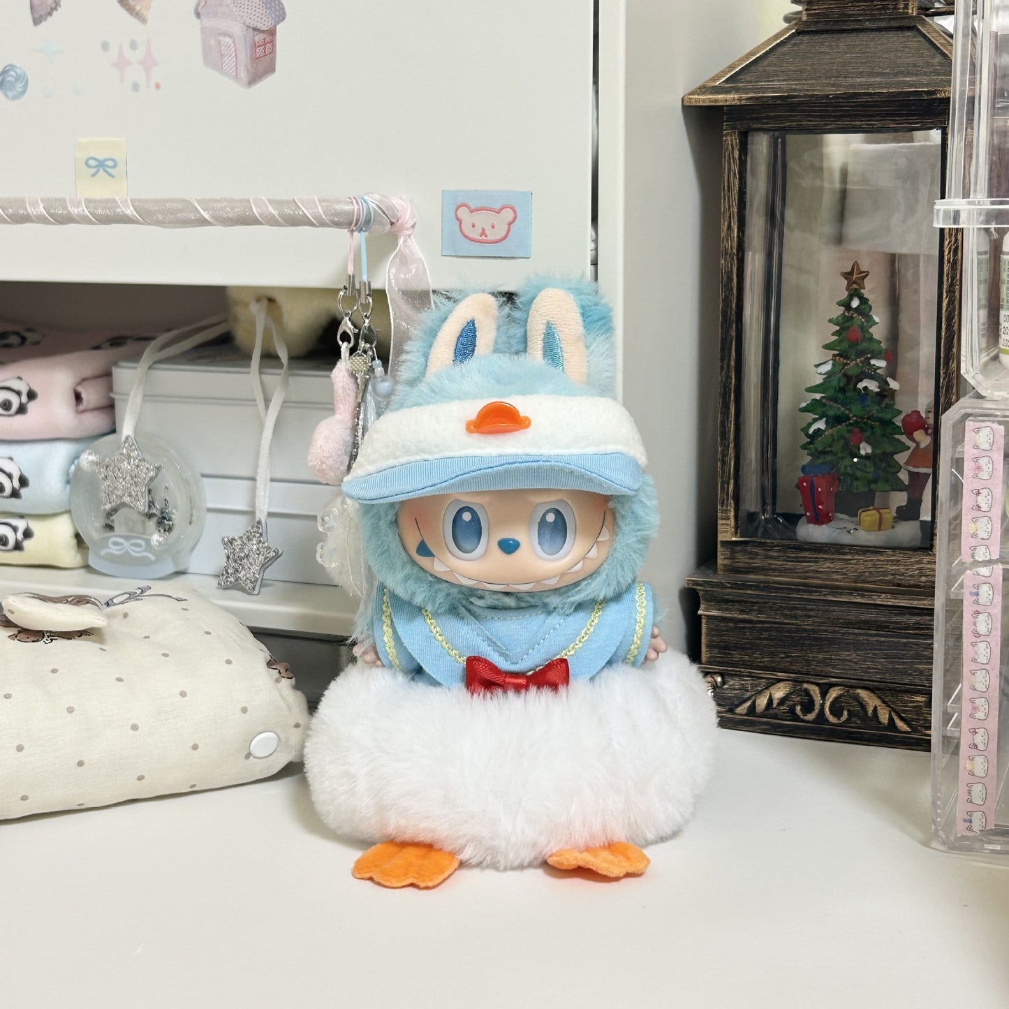 (only-clothes) Labubu Doll Clothes 17cm First and Second Generation Only Clothes for Sale Doll Can Wear and Change Outfits Donald Duck Clothes Set