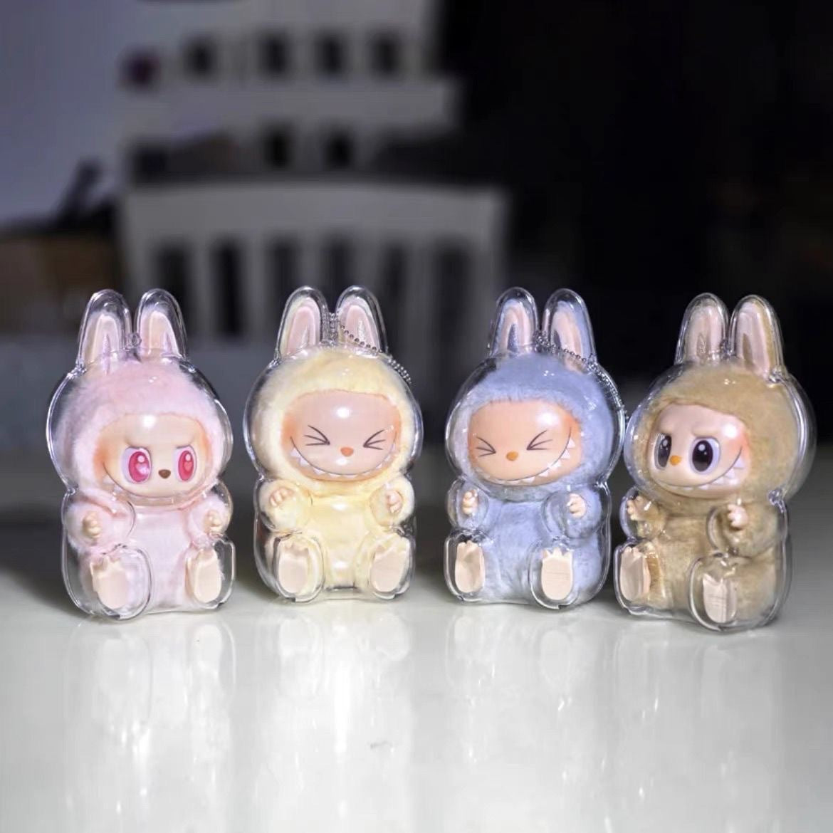 2nd Generation Labubu Sitting Party LABUBU Transparent Protective Case Doll Protective Cover Outfit Bubble Mart 