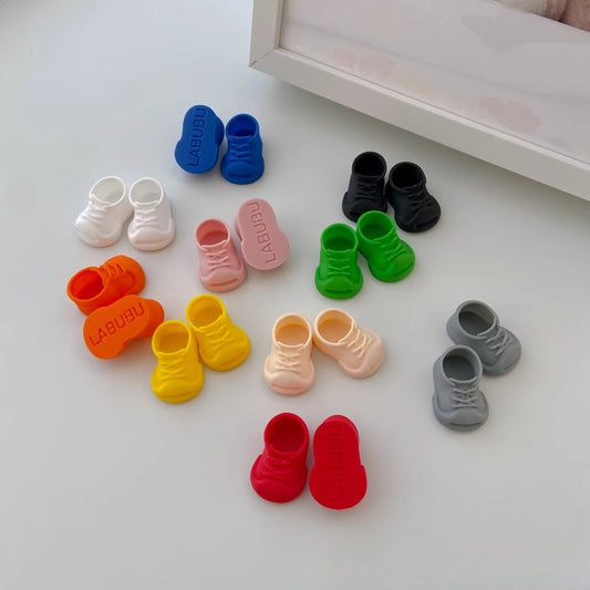 Labubu Accessories Wearable Rubber Shoes Open Mouth Smiling Sneakers Suitable for Labubu Dolls Shoes First Second Third Generation 17cm Trendy