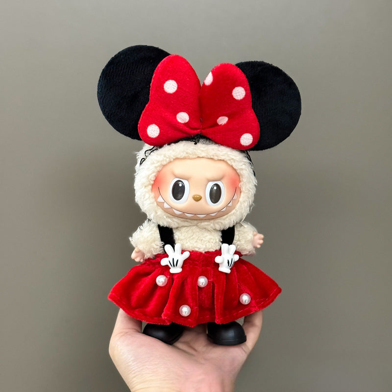(only-clothes) Suitable for Labubu Doll Clothes 123 Generation Labubu Clothes 17cm Pendant Plush Doll Outfit Dress